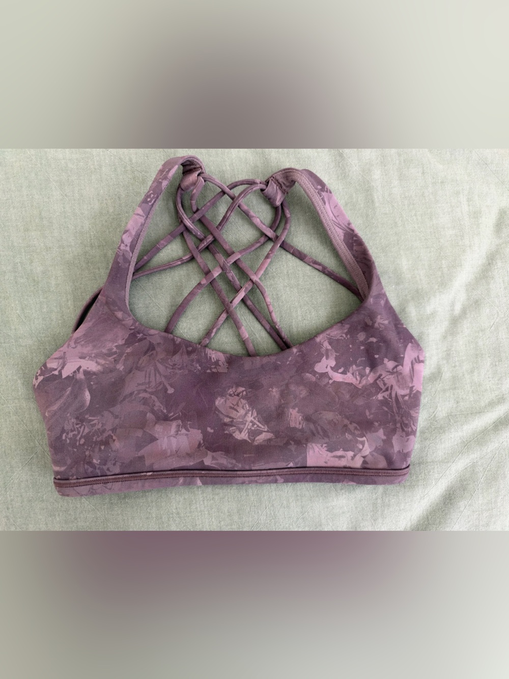 lululemon athletica Mauve Floral Strappy Sports Bra